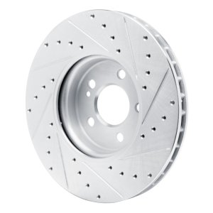 Mercedes-Benz A220 Brake Rotor (1) - Front Left - R1 Concepts - Drilled & Slotted - Silver - `19-`26